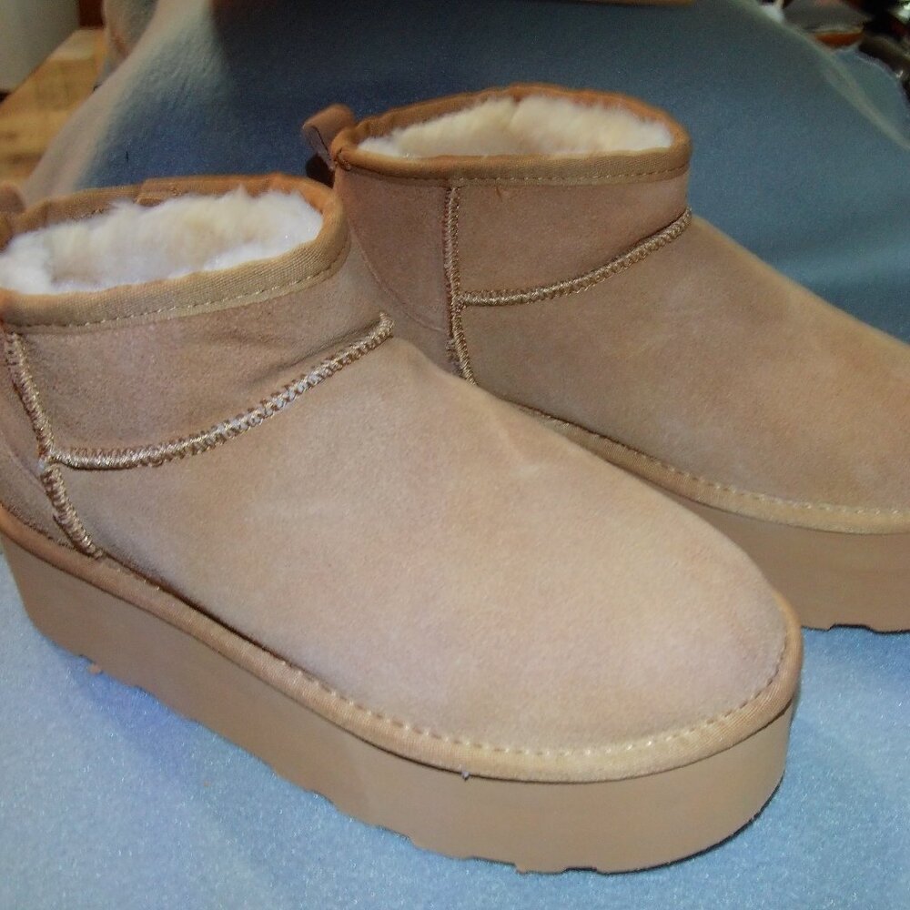 NIB Suede Wedge Ankle boots - QTY 2 @ Size 8.5 - Brown